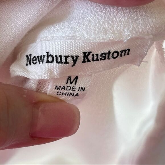 ‎Newbury Kustom White Ruffled Sleeve Blouse, Medium - Picture 3 of 10